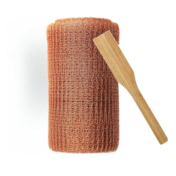 Copper Mesh, 5" x 20 ft Copper Mesh Roll for Rodent Control, Copper Wire Mesh Screen with Packing Tool for Plants, Mice & Rodent Defense, Snail Control, Holes Block