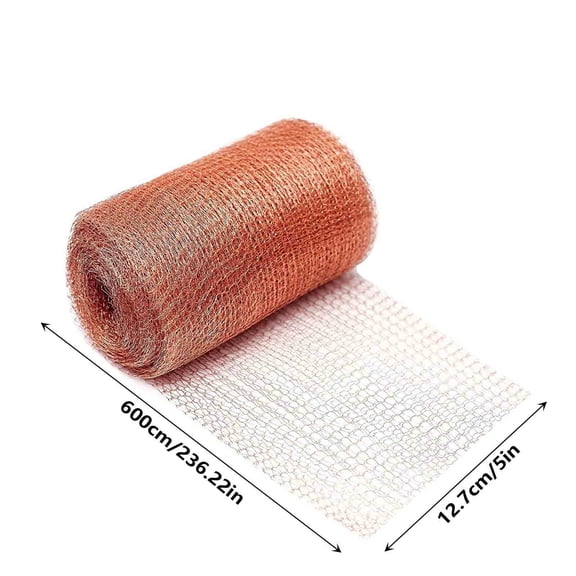 Copper Mesh Rodent Control, 5 in x 19.69 ft Proof Wire Screen Roll for Mice Rat Rodent, Bat & Snail, DIY Blocker Weep Hole Filler & Wool Mouse Trap