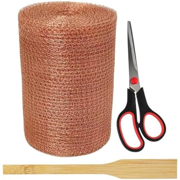 Copper Mesh Rodent Control 5 in x 33 ft,  Pure Rodent Barrier Wire Mesh, Rustproof Copper Mesh Roll, Double Layer Copper   for Hole Blocking with   and