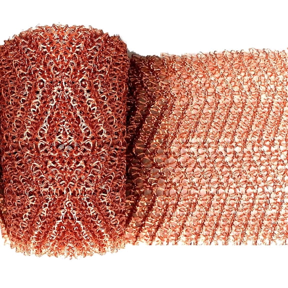 Copper Mesh Rodent Control Copper Mesh Roll, Sturdy Pure Copper Stuff-fit Wire Mesh for Gap Copper Blocker Fill Fabric 4" x 40"