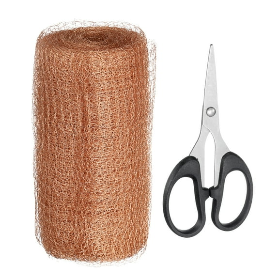 Copper Mesh Roll, 5 Inch x 19.7ft Copper Barrier Wire with Scissors, 12 Mesh