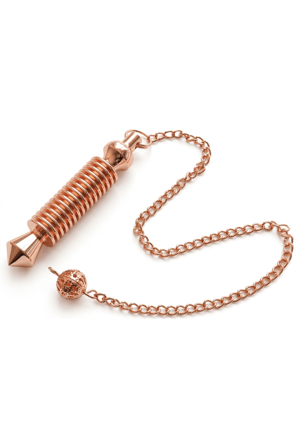 Copper Metal 16 Ring Pointed Cone Balanced Weight Healing Dowsing Divination Reiki Pendulum