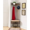 thumbnail image 1 of Copper Metal Corner Entryway Hallway Storage Bench Hall Tree Coat Rack, 1 of 2
