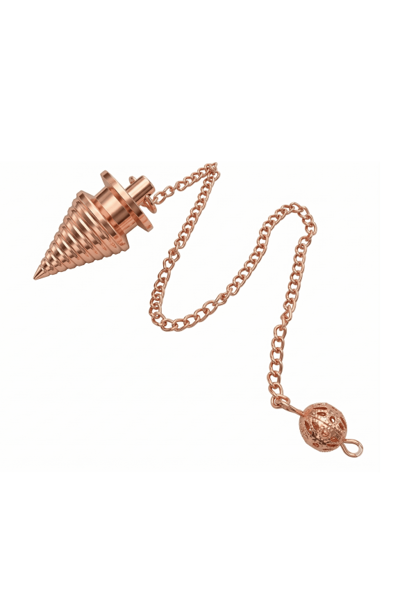 Copper Metal Dowsing Pendulum, Unique Design Reiki Chakra Pendulum, Cone Shape Designer Healing Pendulum. Pendulum For Divination