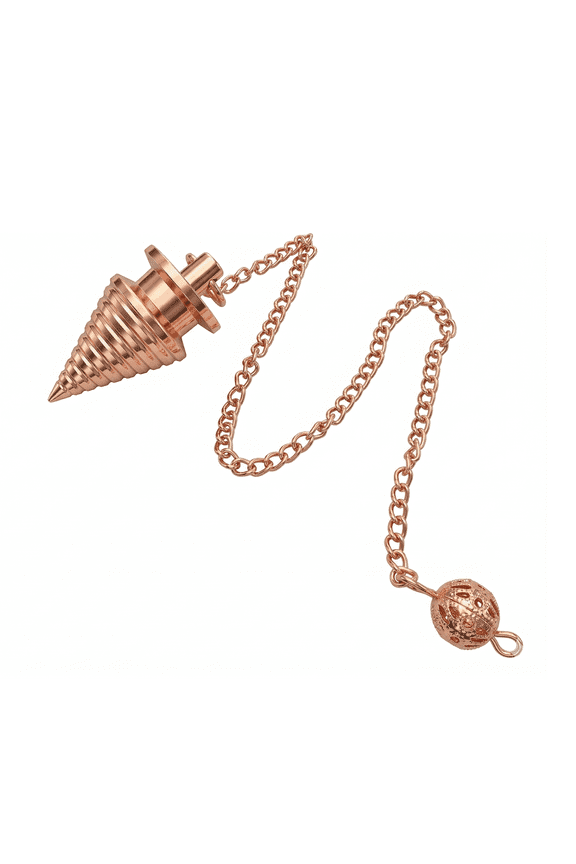 Copper Metal Dowsing Pendulum, Unique Design Reiki Chakra Pendulum, Cone Shape Designer Healing Pendulum. Pendulum For Divination