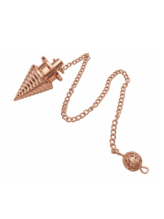 Copper Metal Dowsing Pendulum, Unique Design Reiki Chakra Pendulum, Cone Shape Designer Healing Pendulum. Pendulum For Divination