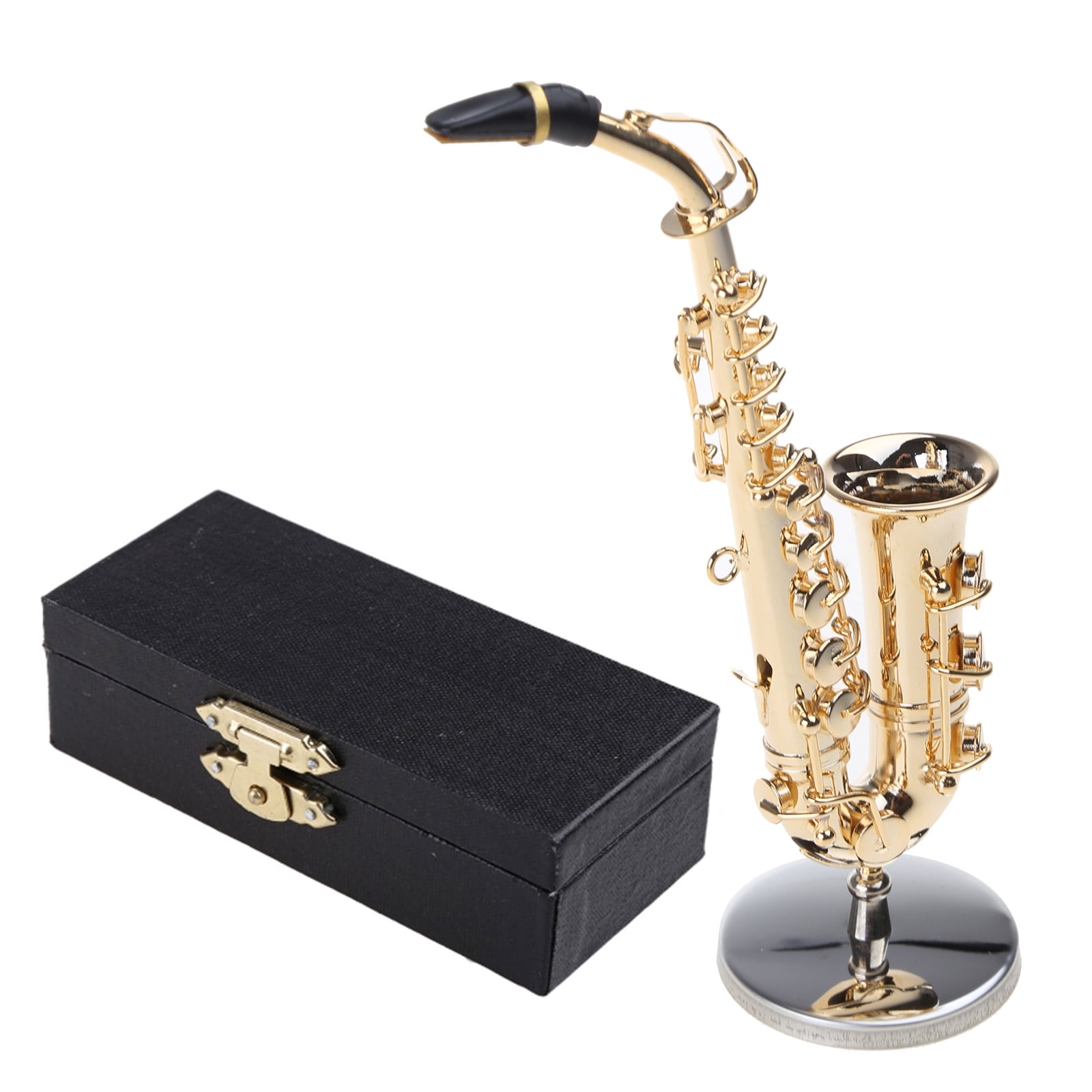 Copper Miniature Saxophone with Base Miniature Model Alto Saxophone Saxophone Home Decoration