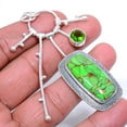 thumbnail image 1 of Copper Mohave Green Turquoise & Peridot Oxidize 925 Sterling Silver Pendant 3.0" T24, Beautiful Jewelry For Woman & G, New Year Sale, Valentin's Day G, 1 of 1