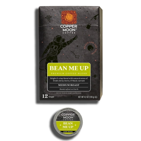 Copper Moon Bean Me Up, Single Serve Coffee Pods For Keurig K-Cup Brewers, Light Roast, 12 Count