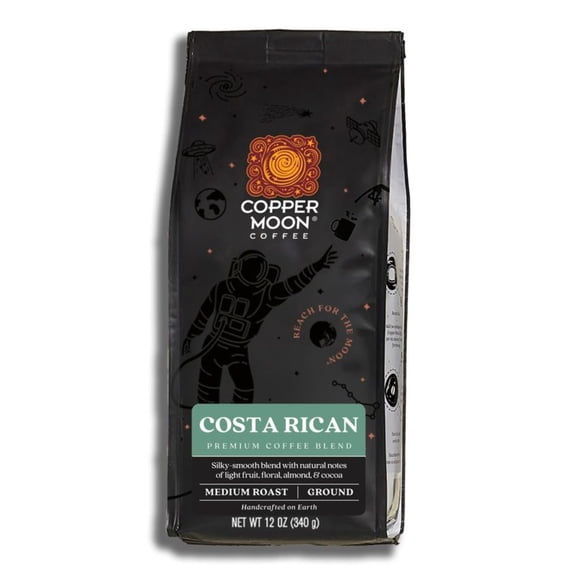 Copper Moon Ground Coffee, Medium Roast, Costa Rican Blend 12 oz. Bag