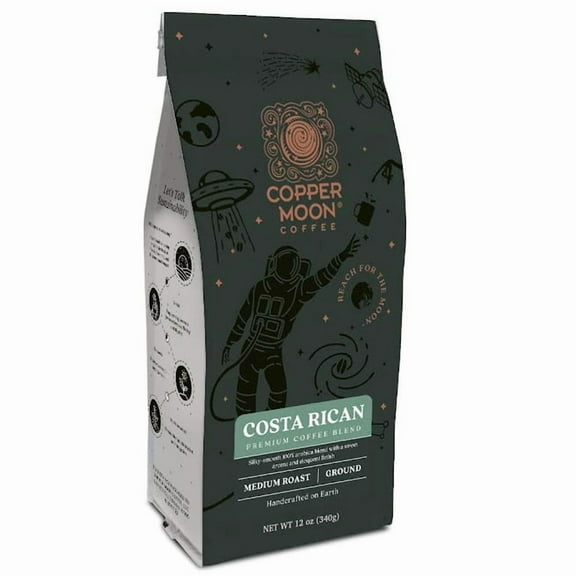 Copper Moon Costa Rican Blend Ground Coffee, Medium Roast, 12 oz