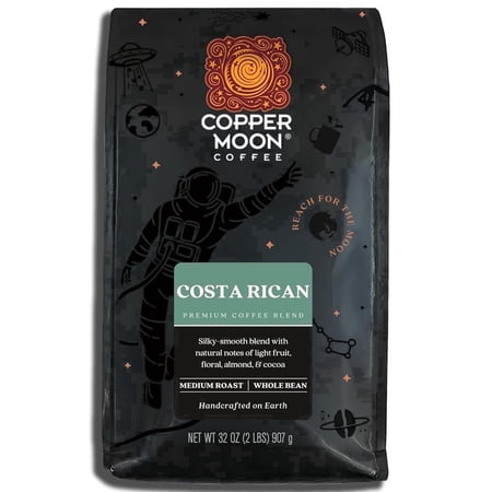 Copper Moon Whole Bean Coffee, Medium Roast, Costa Rican Blend, 2 lb Bag