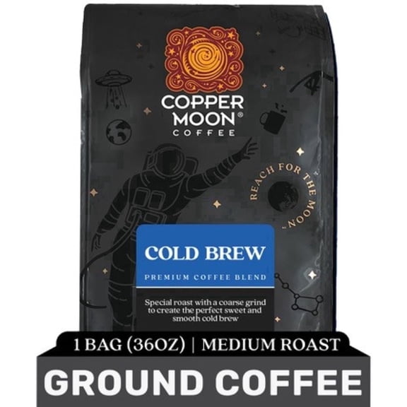 Copper Moon Ground Coffee, Medium Roast, Cold Brew Special Blend, 2 lb