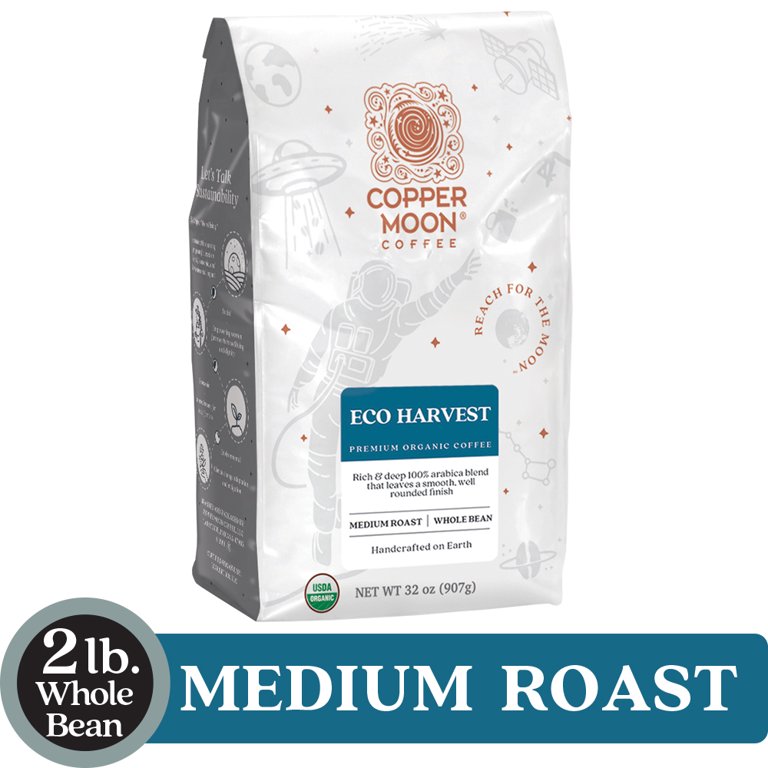 Copper Moon Premium Whole Bean Coffee, Medium Roast, Eco harvest