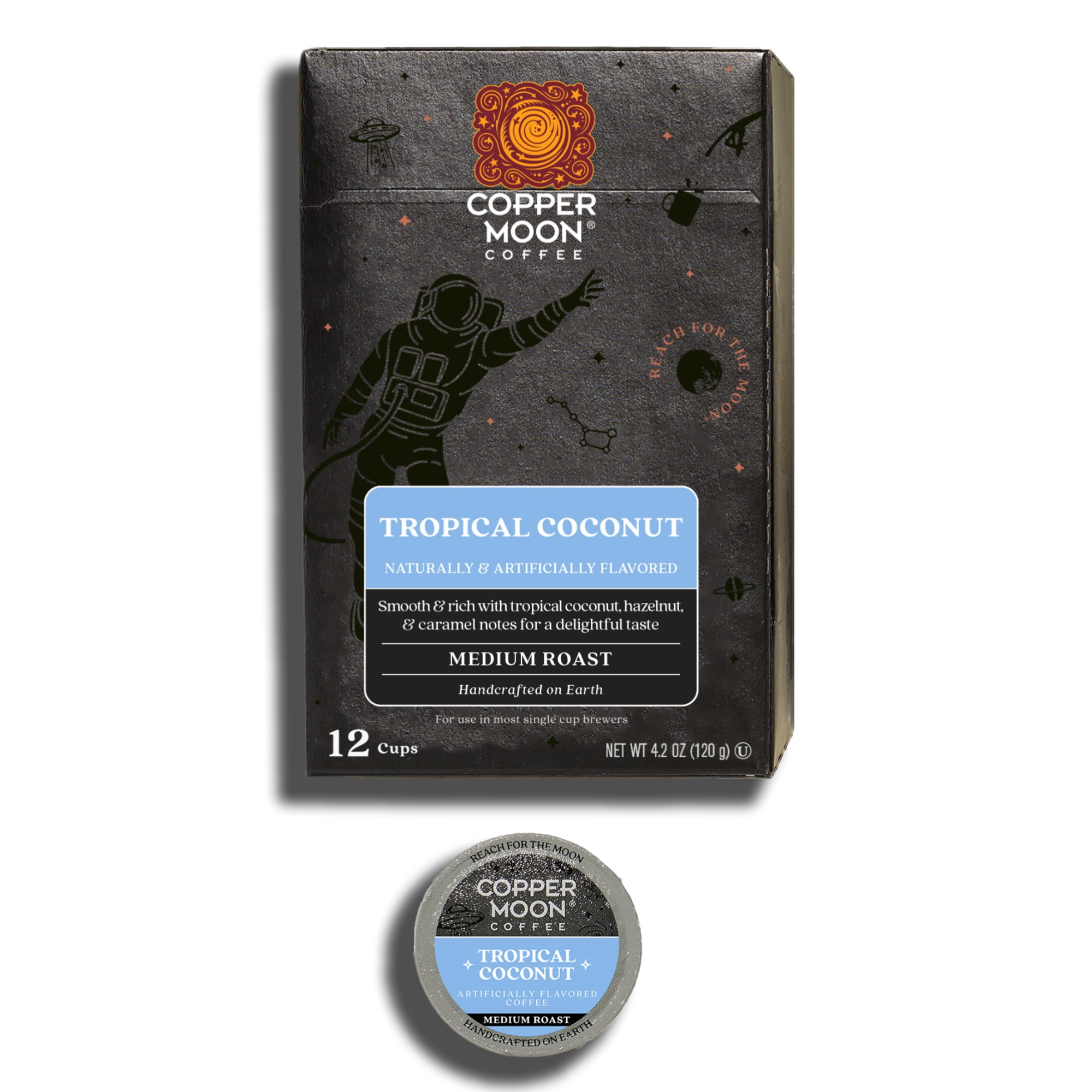 Walmart Black Friday Deals 2025 - Copper Moon Tropical Coconut Blend, Single Serve Coffee Pods for Keurig K-Cup Brewers, Medium Roast, 12 Ct