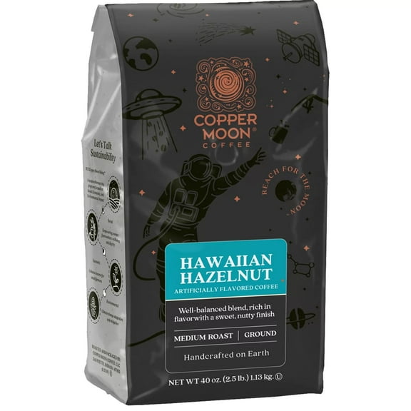 Copper Moon World Coffee, Medium Roast, Hawaiian Hazelnut (40 oz.)