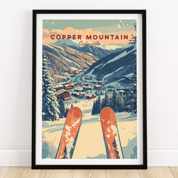 Copper Mountain Ski Poster Sunset Glow on Snowy Slopes