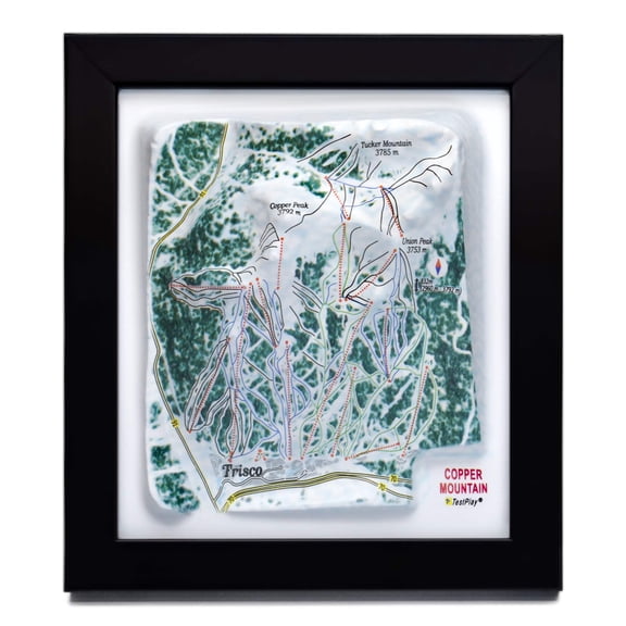Copper Mountain Ski Resort 3D Raised Relief Map