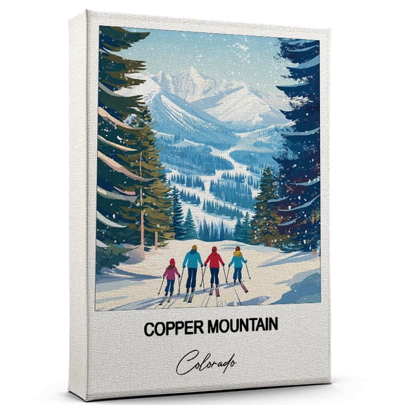 Copper Mountain Travel Decorative Art Canvas  Colorado Canvas  Colorful Travel Wall Decor for Any Room  Makes a Thoughtful Gift