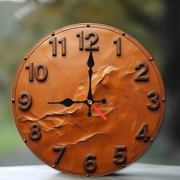 Copper Mountain Wall Clock Rustic Home Decor 10-Inch Silent Wooden Wall Clock, Battery Operated (AA Batteries Not Included), Artistic Home Decor