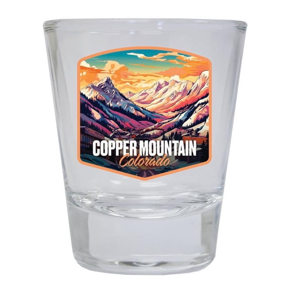 Copper Mountains Colorado Design A Souvenir 2 oz Round Shot Glass Clear