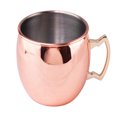thumbnail image 1 of Copper Mugs with Stainless Steel | pure Solid Copper Cups | , Heavy Barrel Shape Mule Mugs B, 1 of 8