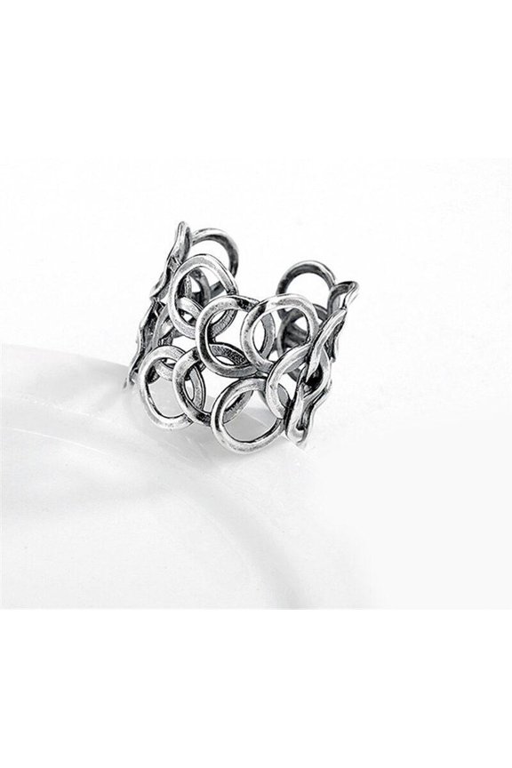 Copper Multilayer Circle Ring for Women with Geometric Design and Simple Style Electroplated Finish Elegant Gift