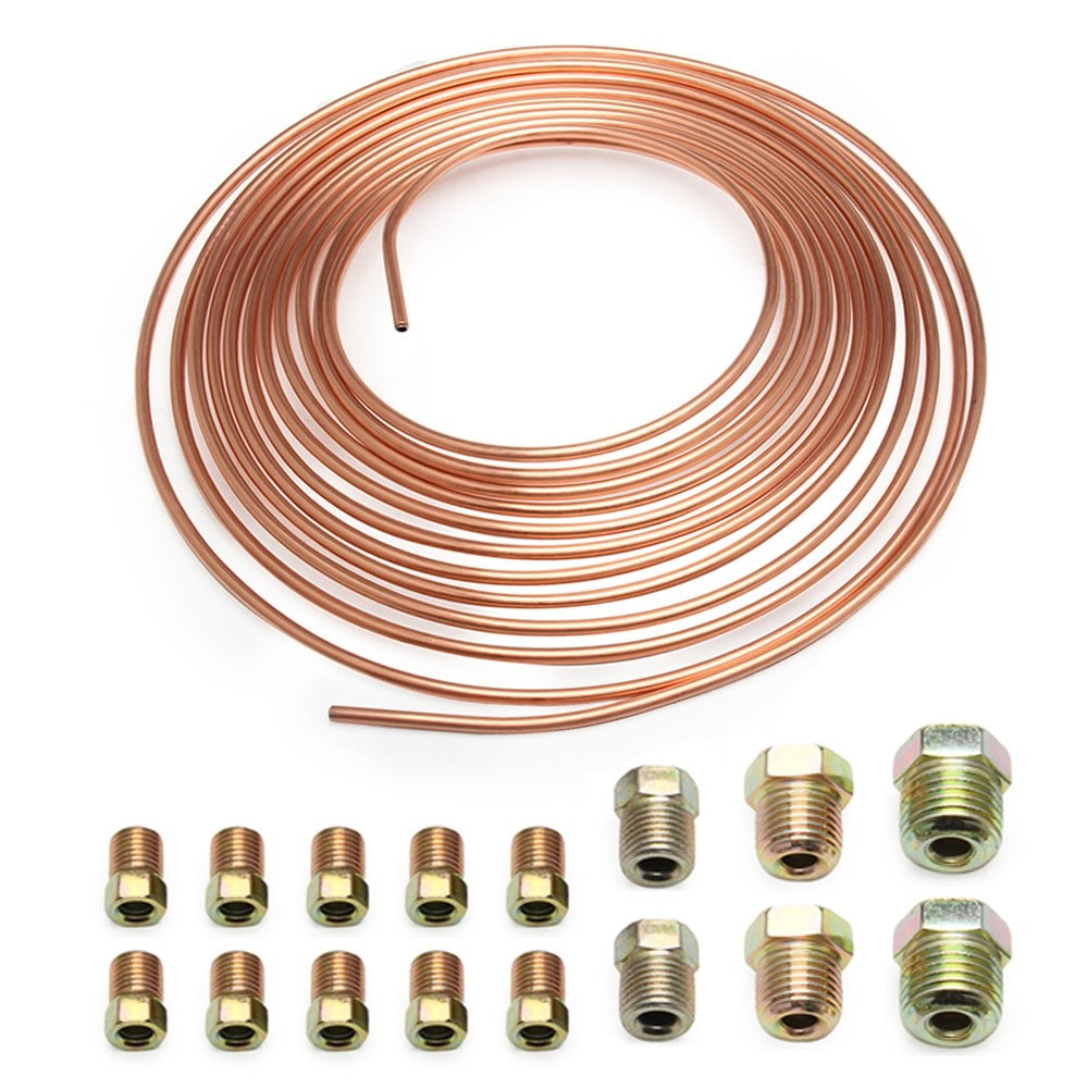 Copper Nickel Brake Line Tubing Kit 3/16 OD 25 Foot Coil Roll All Size