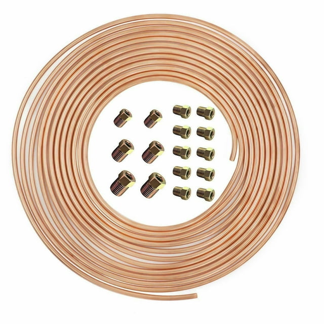 Copper Nickel Brake Line Tubing Kit 3/16 OD 25 Foot Coil Roll all Size