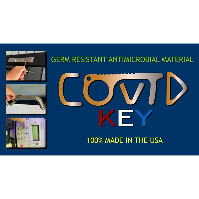 Copper No Touch Tool - Contactless COVID Key - Door Opener Multi Pack: 2