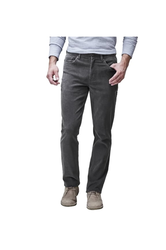 Men's Stretch Corduroy 5 Pocket Pant (US, Waist Inseam, 34, 34, Regular, Regular, Gray)