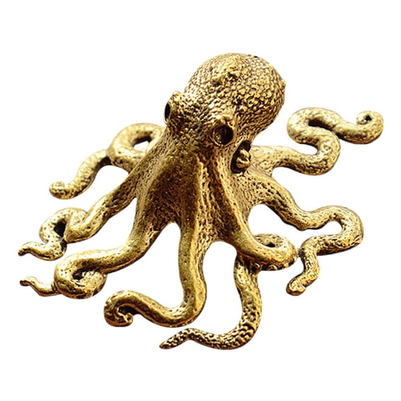 Copper Octopus Figurines Octopus Statues Vintage Octopus Pendant Animals Statue Figurines Desktop Sculpture Gift for Home Office