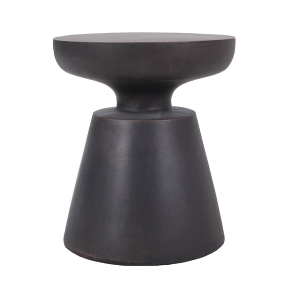 Copper Outdoor Lightweight Concrete Side Table No Assembly Modern Pedestal End Table