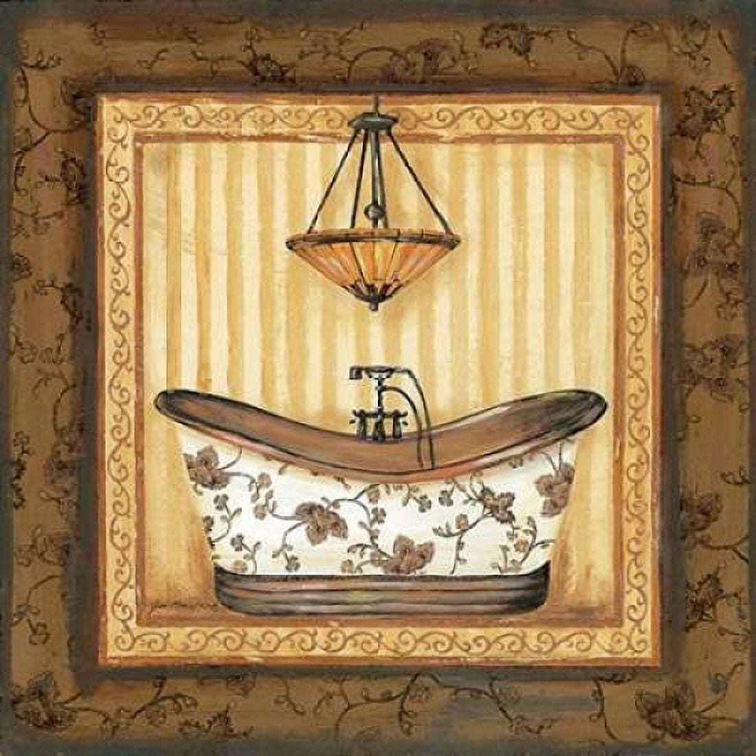 Copper Paisley Bath I Canvas Art - Jo Moulton (24 x 24)