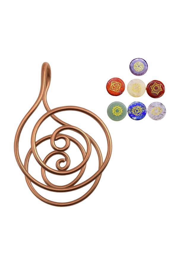 Copper Palm Reiki Hand Rings for Meditation Energy Healing, Adjustable Handmade Copper Chakra Fidget Rings for Crystal Work, Manifestation, and Chakra Balancing, Meditation Gift