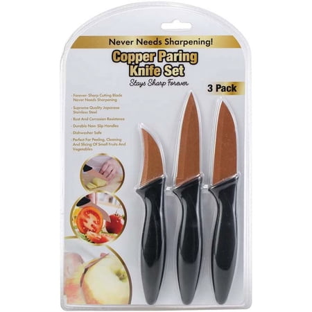 3 pk. Copper Paring Kitchen Knife Set - As Seen On TV