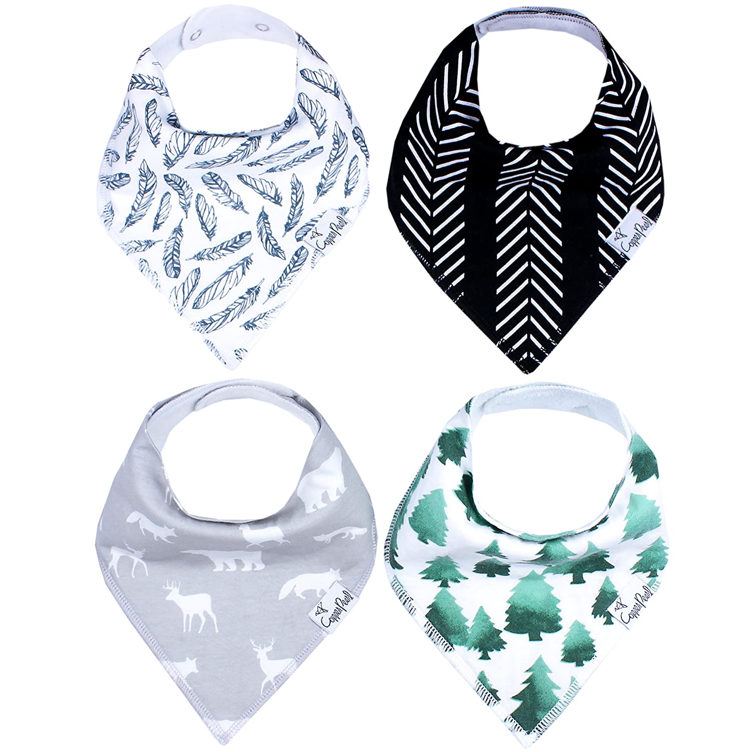 Copper Pearl Baby Bandana Drool Bibs for Drooling and Teething 4 Pack