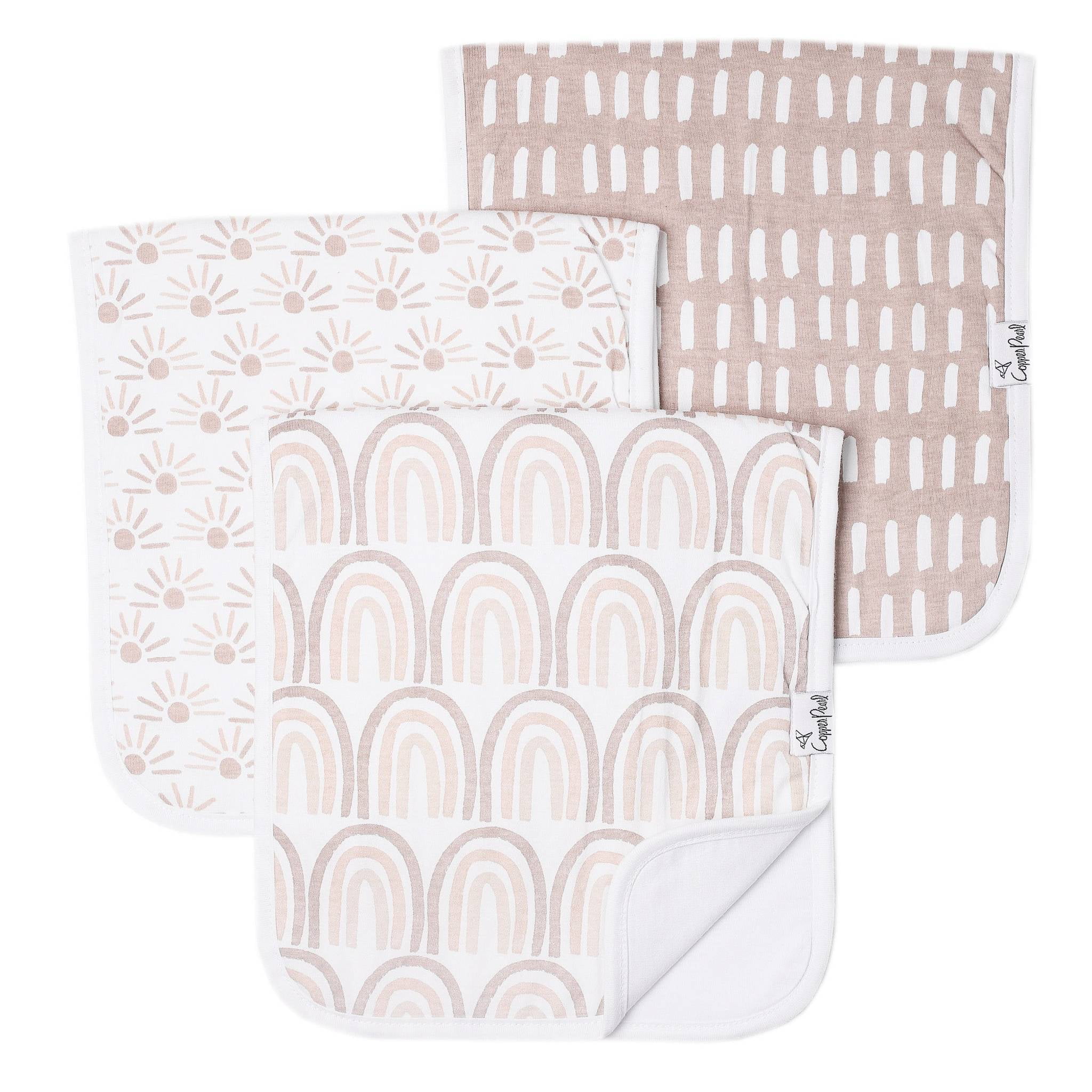 Copper Pearl Burp Cloths- Bliss