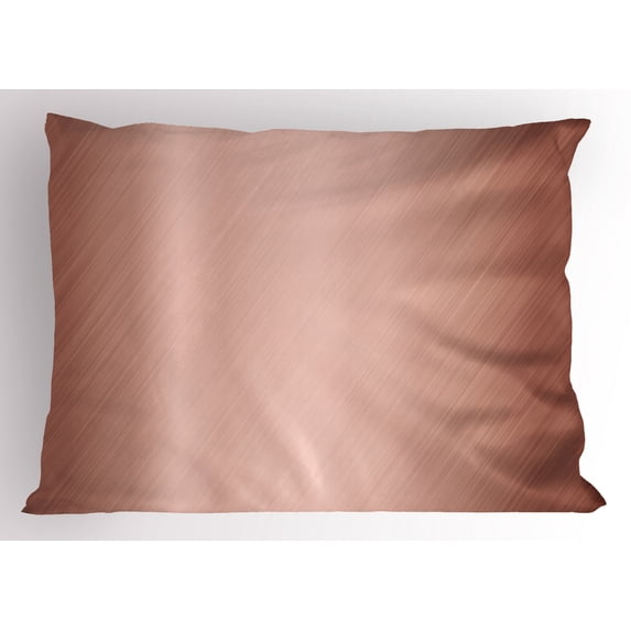 Copper Pillow Sham Abstract Smooth Alloy like Surface Image Diagonal Lines with Reflection, Decorative Standard Size Printed Pillowcase, 26 X 20 Inches, Bronze Pale Bronze, by Ambesonne