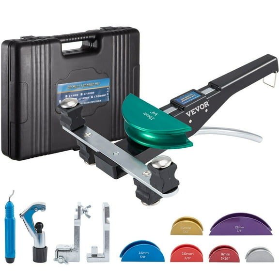 Copper Pipe Bender with 7 Colorful Dies 1/4 to 7/8 Inch 90 Degree Forward and Reverse Bending for 6-22mm Copper Aluminum Tubes Includes Reverse Bend Attachment