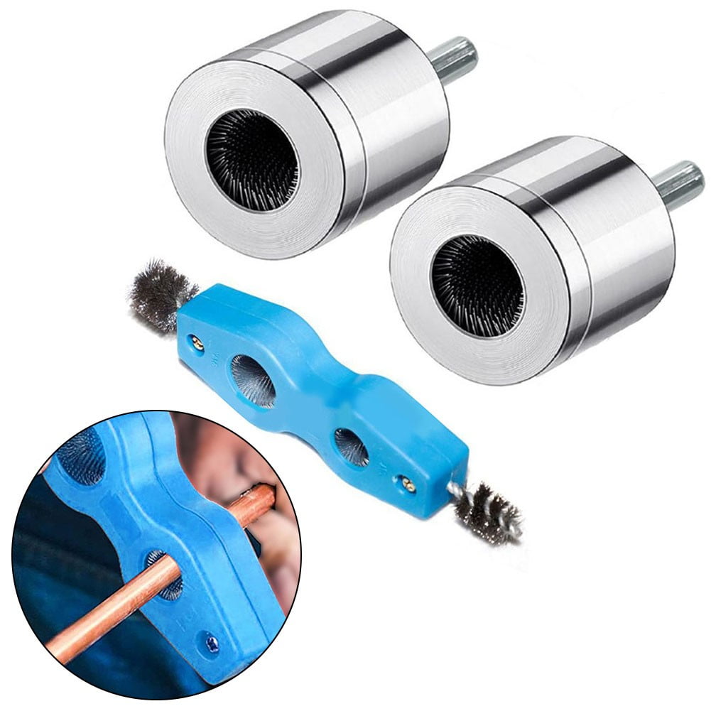 Copper Pipe Cleaner for Drill 15+22Mm Plumbing Cleaning Metal Tube Battery Brush 15Mm+22Mm Fangkenuo