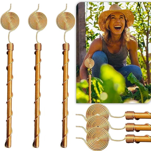 Copper Plant Training Support Coil Stake Garden Tool, Rust Resistant Flexible Vine Guide Strong Structure, for Garden Vegetable Planter Balcony Greenhouse Growers