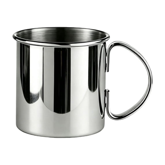 Copper Plated Stainless Steel Mug, Silver Tone Metal Cup, Smooth Surface Drinkware For All Kinds Of Daily Drinks
