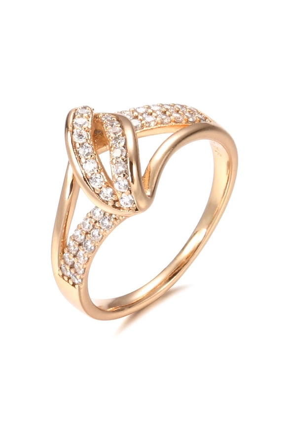 Copper Plated Zircon Ring Dainty Sparkling Jewelry For Engagement Wedding Gift Sizes 6 7 8 9 10 11 Pure Zircon