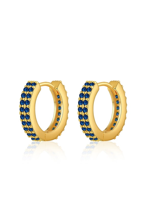 Copper Plating 18K Gold High-Grade Circle Ear Clip Emerald Zircon Refined Grace Ear Ring