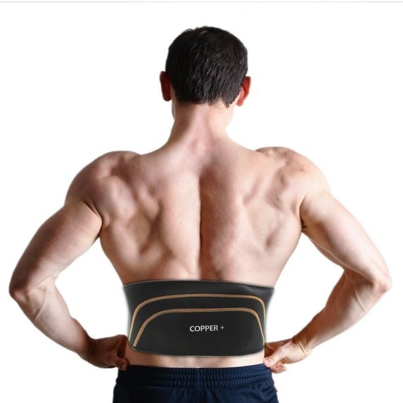 Copper Plus Recovery Back Brace - Highest Copper Content Back Braces for Lower Back Pain Relief. Lumbar Waist Support Belt Fit for Men + Women. Small/Medium (Waist 28" - 39")