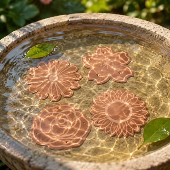 Copper Pond Cleaner - 4 Pack Chemical-Free Algae Control Disk for Bird Baths, Fountains, and Outdoor Water Features