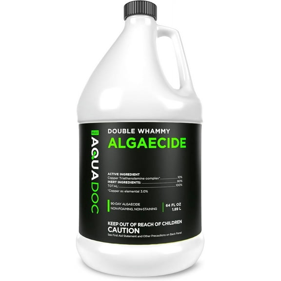 Copper Pool Algaecide for Swimming Pools - 64 oz - 90 Day Algaecide for Inground & Above Ground Pools, Helps Prevent & Remove Green, Mustard, Blue, Black Algae - AquaDoc