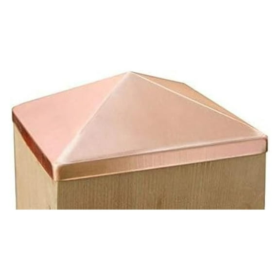 Copper Post Cap - 12x12 Inch - Solid Copper Post Point Cover - 11.5x11.5 Inch Post - Weather Resistant - Natural Patina Finish - Easy Installation