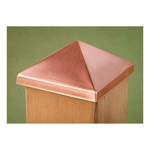 Copper Post Caps - 4x4 Post Base - 10 Pack Solid Copper Post Points 3-1/2 x 3-1/2 Decorative Post Caps for Wood Posts - Outdoor Post Covers